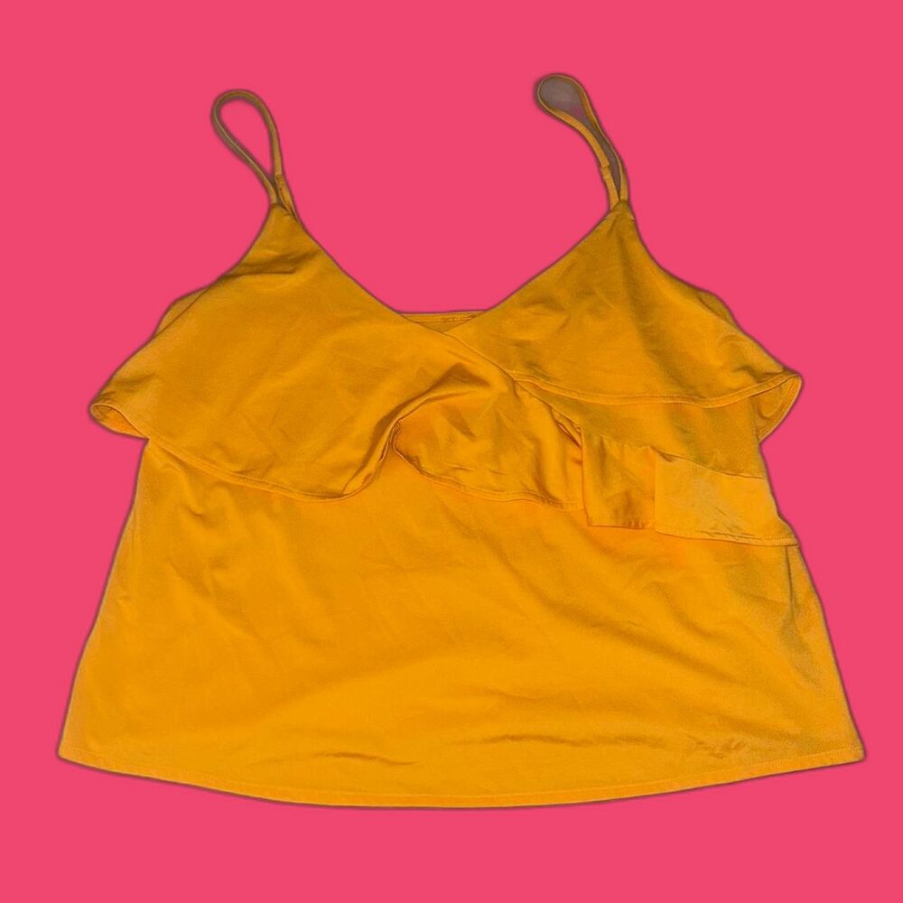 Yellow ruffle blouse tank